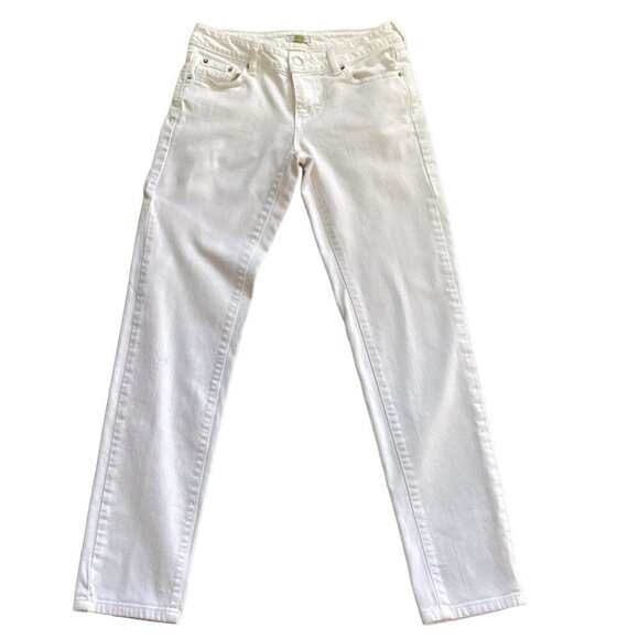 Garnet Hill Classic 5-Pocket Slim Straight Jeans Sz 2 (29x30") White #180i - Picture 3 of 11